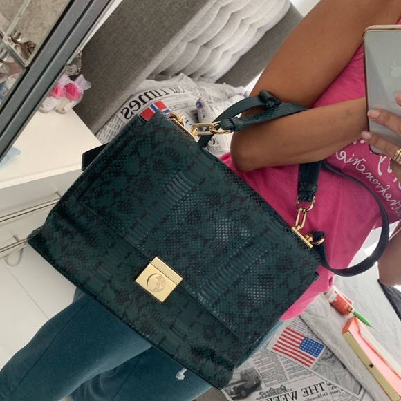 Versace bag - python dark green -authentic - Picture 2 of 11